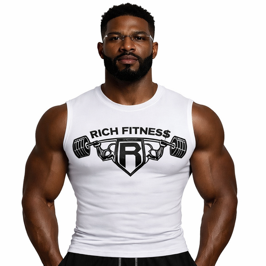 SLEEVELESS COMPRESSION SHIRT- WHITE