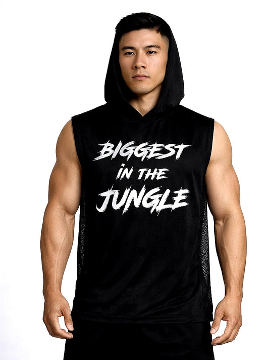 MESH SLEEVELESS HOODIE (BLACK)